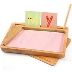 AtMini Montessori sand tray lid close-up for safe, tidy storage during play