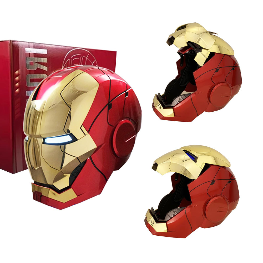 ATOKNG Iron Hero MK5 helmet front view for immersive cosplay and photo shoots
