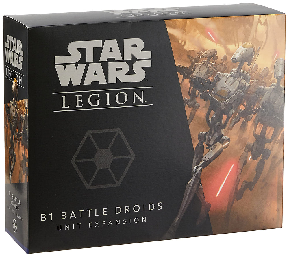 Atomic Mass Games B1 battle droids expansion: nine unpainted miniatures ready to strengthen your Separatist army.