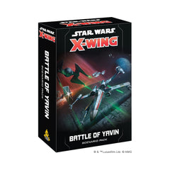 Atomic Mass Games Star Wars X-Wing Yavin trench run scenario pack for tense space battles.
