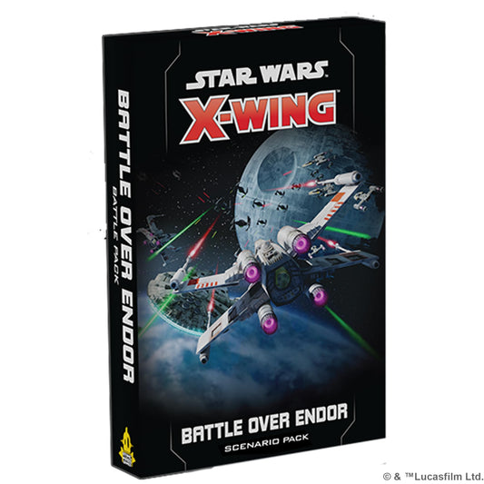 Atomic Mass Games Star Wars X-Wing Endor scenario pack cover for cinematic battles