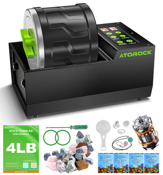 AtoRock A1 professional rock tumbler kit for serious polishing and display-ready results.