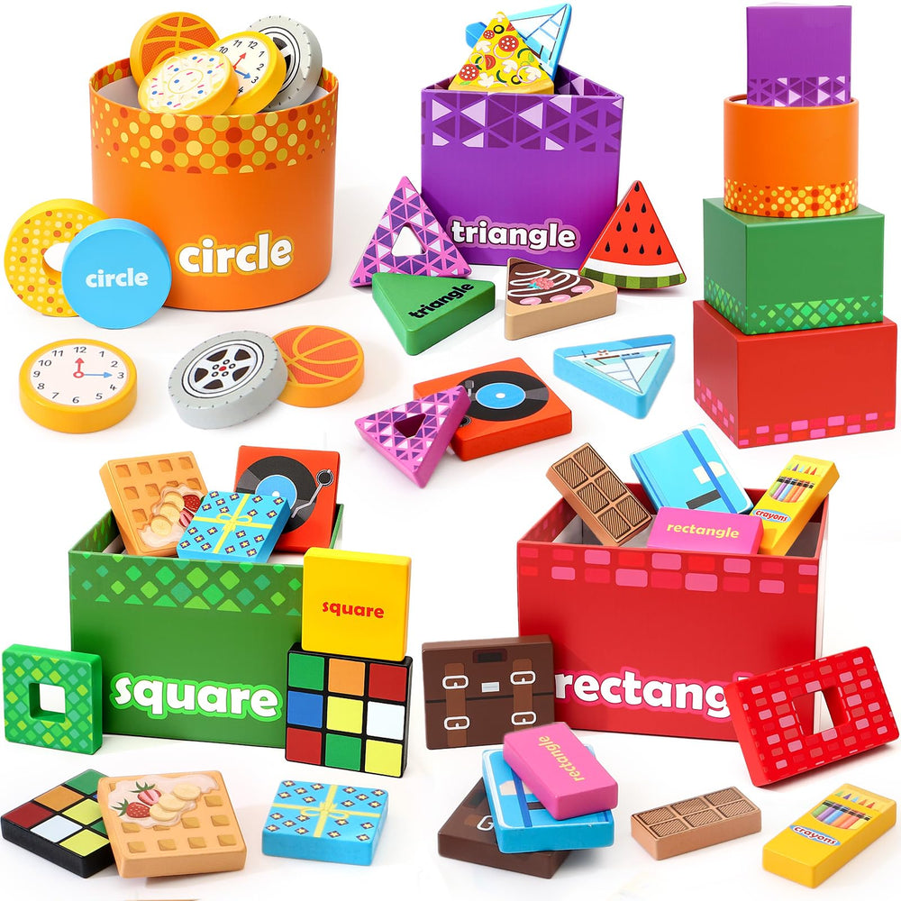 Atoylink Shape Sorter circle box with colorful pieces supports fine motor skills