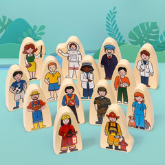 Atoylink wooden occupations blocks support creative role play and early problem solving