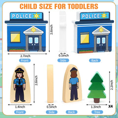 Atoylink wooden police and fire station pieces encourage civic role play