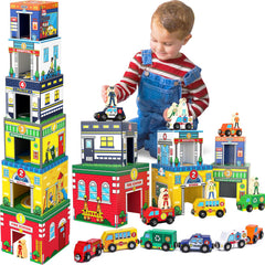 Atoylink wooden school bus magnet for color sorting and sequencing