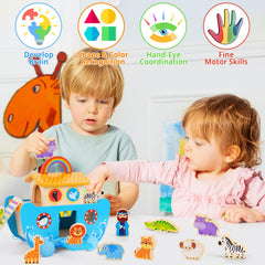 ATOYUS hippos wooden figures for hands-on sorting and exploration.