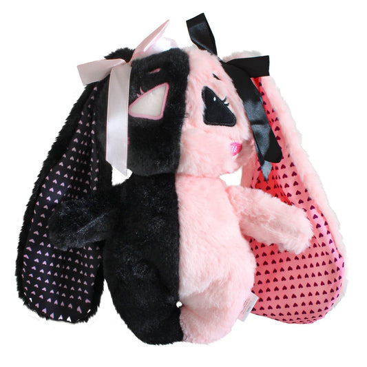 Attatoy E-Girl Bunny Plush, front view, ideal cuddle companion for teens and goth aesthetics.