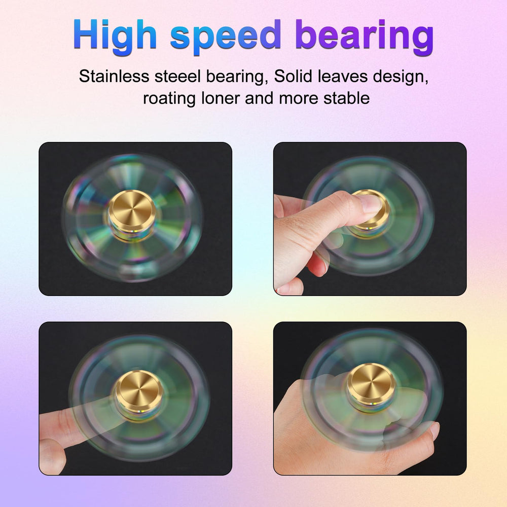 ATESSON fidget spinner close-up shows smooth-spin motion for daily stress relief.