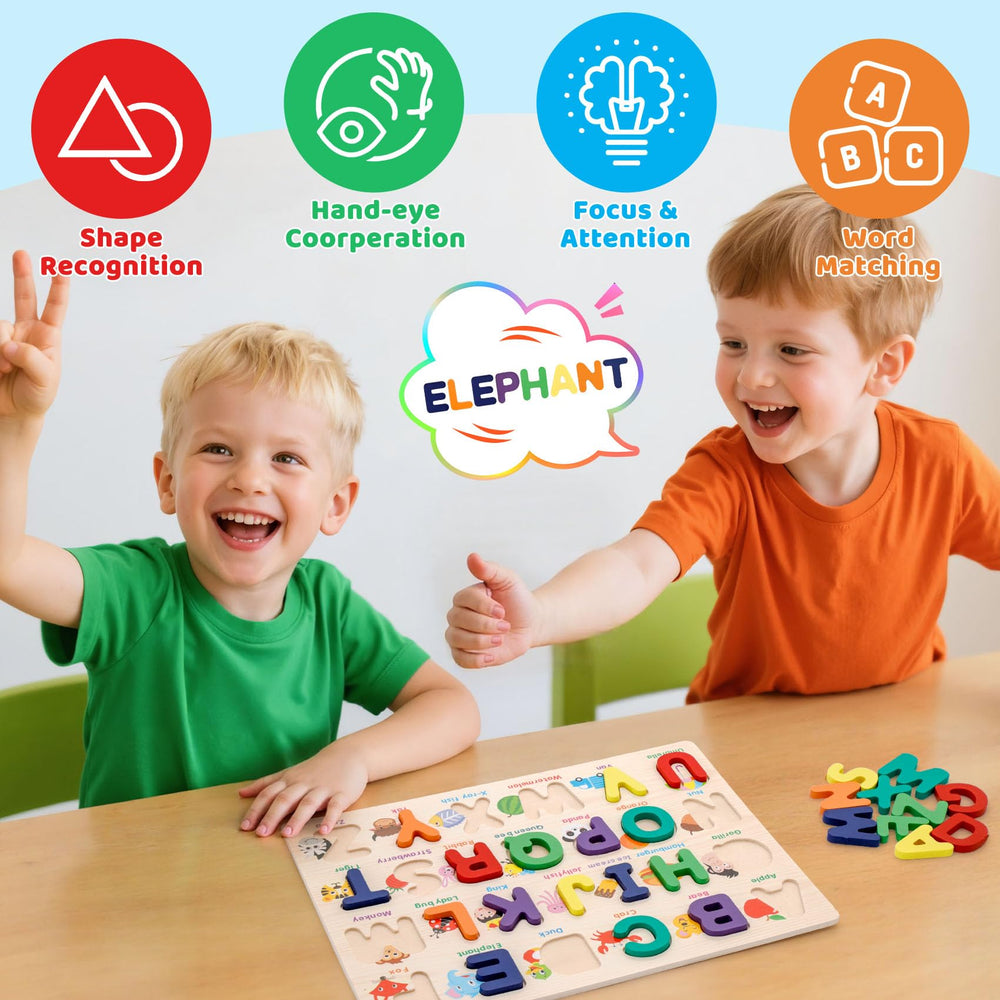 Attmu alphabet puzzle activity fosters letter recognition and pattern exploration.