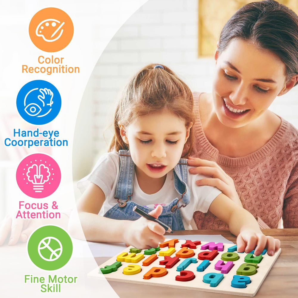 Attmu Toddler Playing Wooden Puzzle durable design for little hands during activity