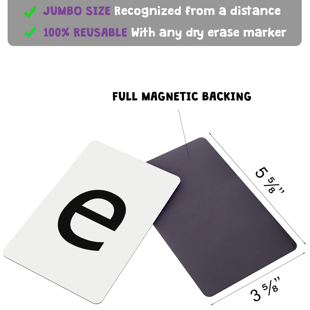 52-letter set supports uppercase and lowercase recognition for ESL learners.