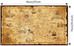 Aubric huge fabric treasure map measuring 3x3 feet