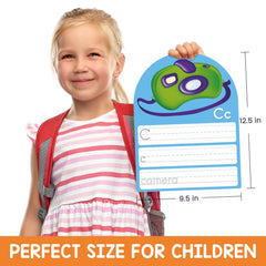 Auchq Alphabet Writing Cards feature baseline lines to guide consistent letter sizing