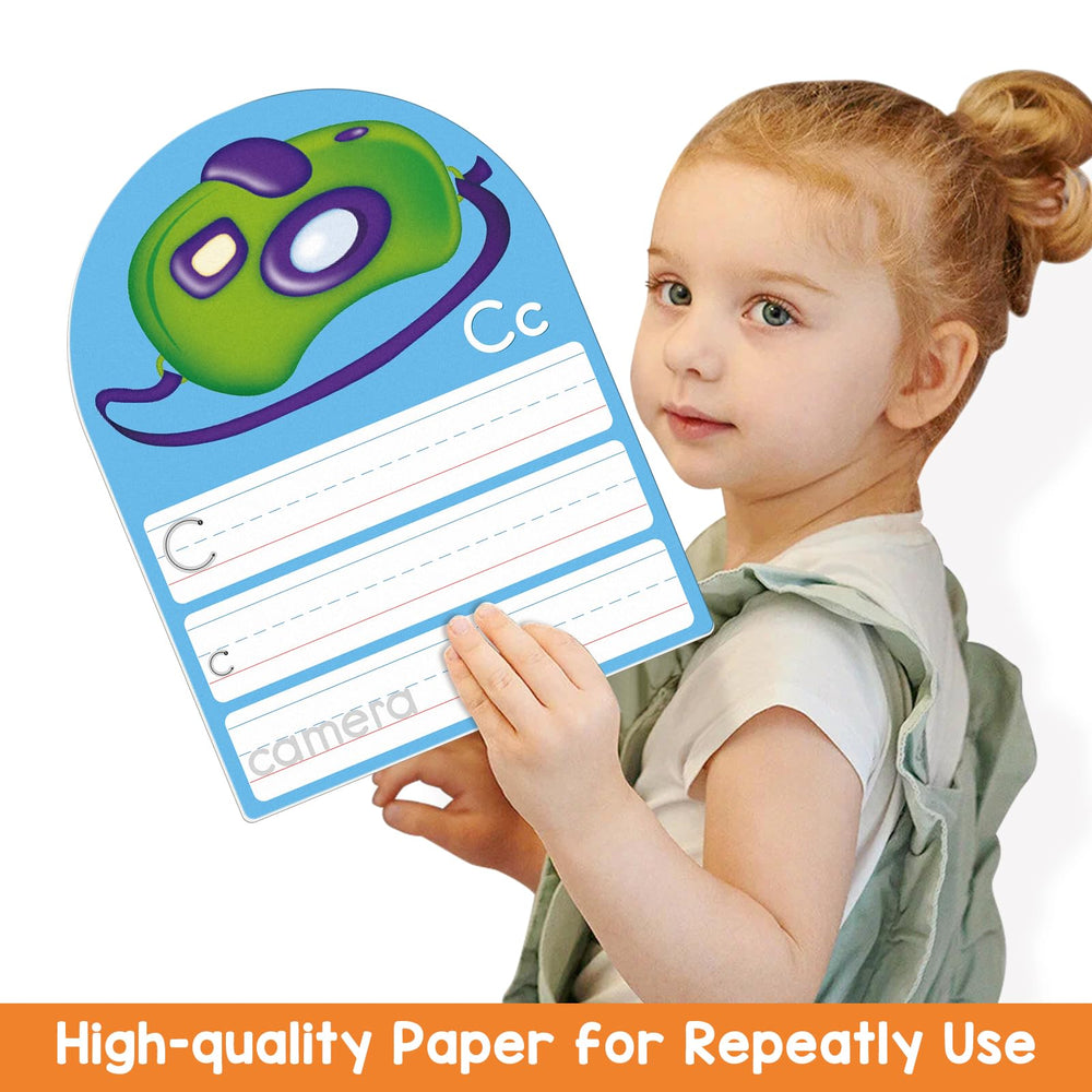 Auchq Alphabet Writing Cards boast durable waterproof coating for long lasting use