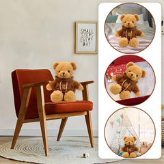 AUCOOMA Teddy Bear hoodie detail in pink adds playful style.