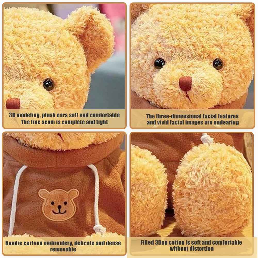 AUCOOMA Teddy Bear soft plush-fiber close-up emphasizes gentle touch.