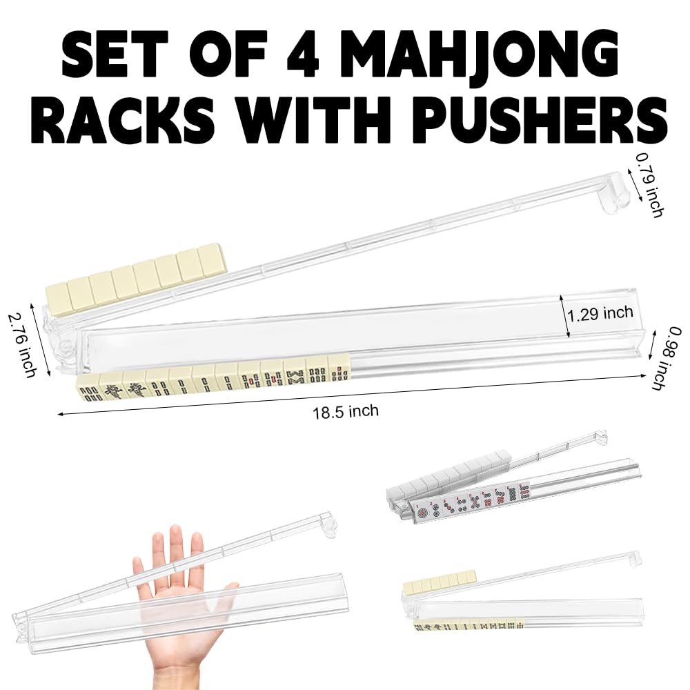 Aucuda one-piece acrylic mahjong racks showcasing durable construction on a table