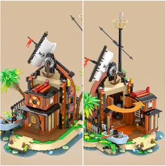 Audaxly pirate tavern interior and treasure attic add rich storytelling details.