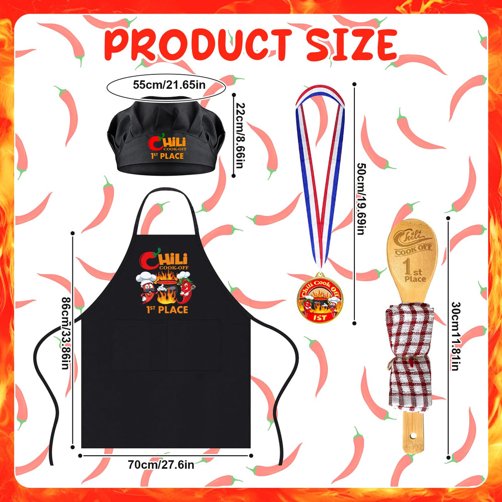 Augacage chili apron set, durable fabric for busy festival kitchens.