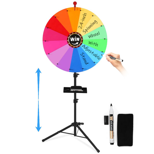 AugFir 24-inch prize wheel face with colorful segments for engaging draws