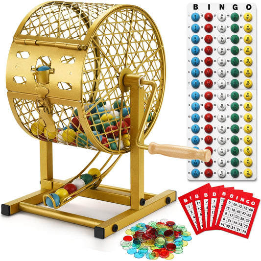 AugFir bingo cage with steel base ensures a stable setup for family games