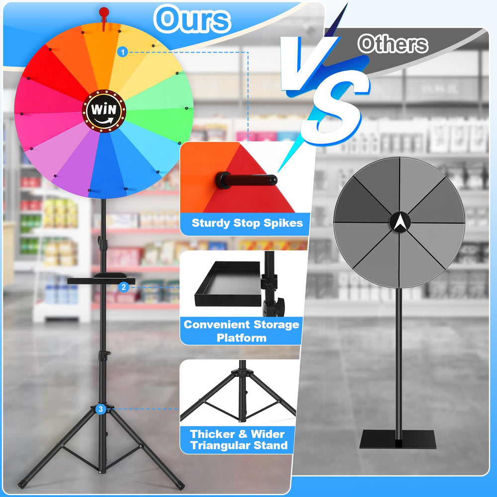 Complete AugFir prize wheel set with storage platform and accessories