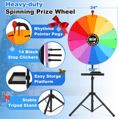 Close-up of AugFir prize wheel spin with crisp clatter sound