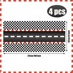 Augisteen black checkered flag pattern tablecloth protects surfaces while creating stylish party vibes