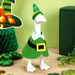 AUGSUN St. Patrick's Day goose decor accessory complements seasonal shelves or desks.