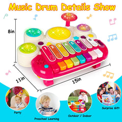 AugToy 3-in-1 musical toy soft-lights protect eyes during play.