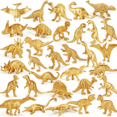 AugToy gold dino figures mini 6-pack for pretend play and party décor.