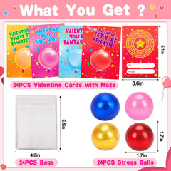 AugToy transparent bags with valentines cards and fidgets