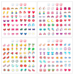 AUGSUN sticker earrings set with four sheets for versatile daily wear