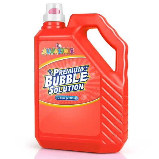 Aujazyble 70 oz bottle with large cap for easy pouring and long-lasting play