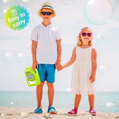Aujazyble family-friendly outdoor bubble play for kids and adults.