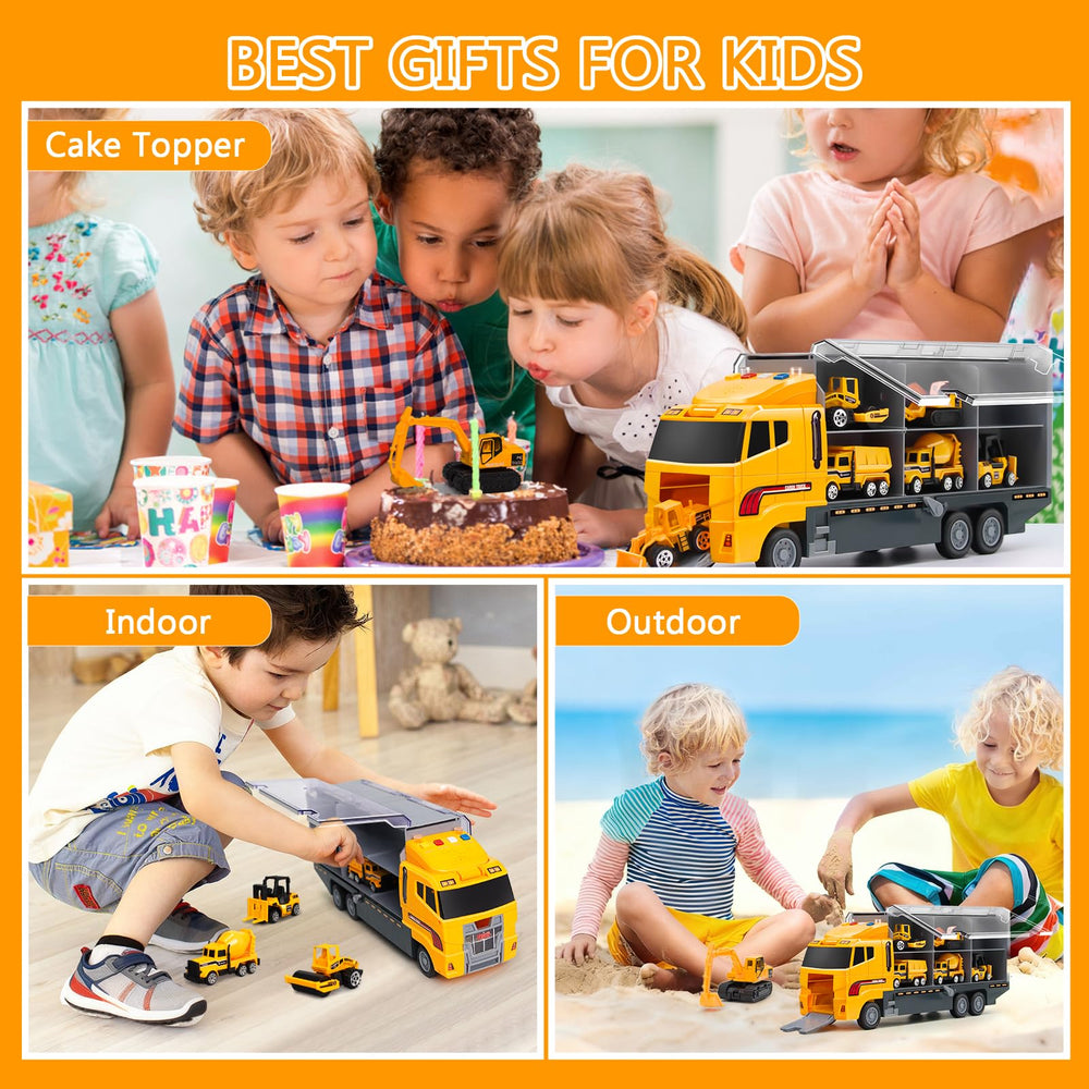 Aukdin cement mixer truck toy showcasing rotating drum for dynamic play sessions.
