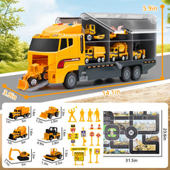 Aukdin excavator toy for scooping and transporting lightweight materials.
