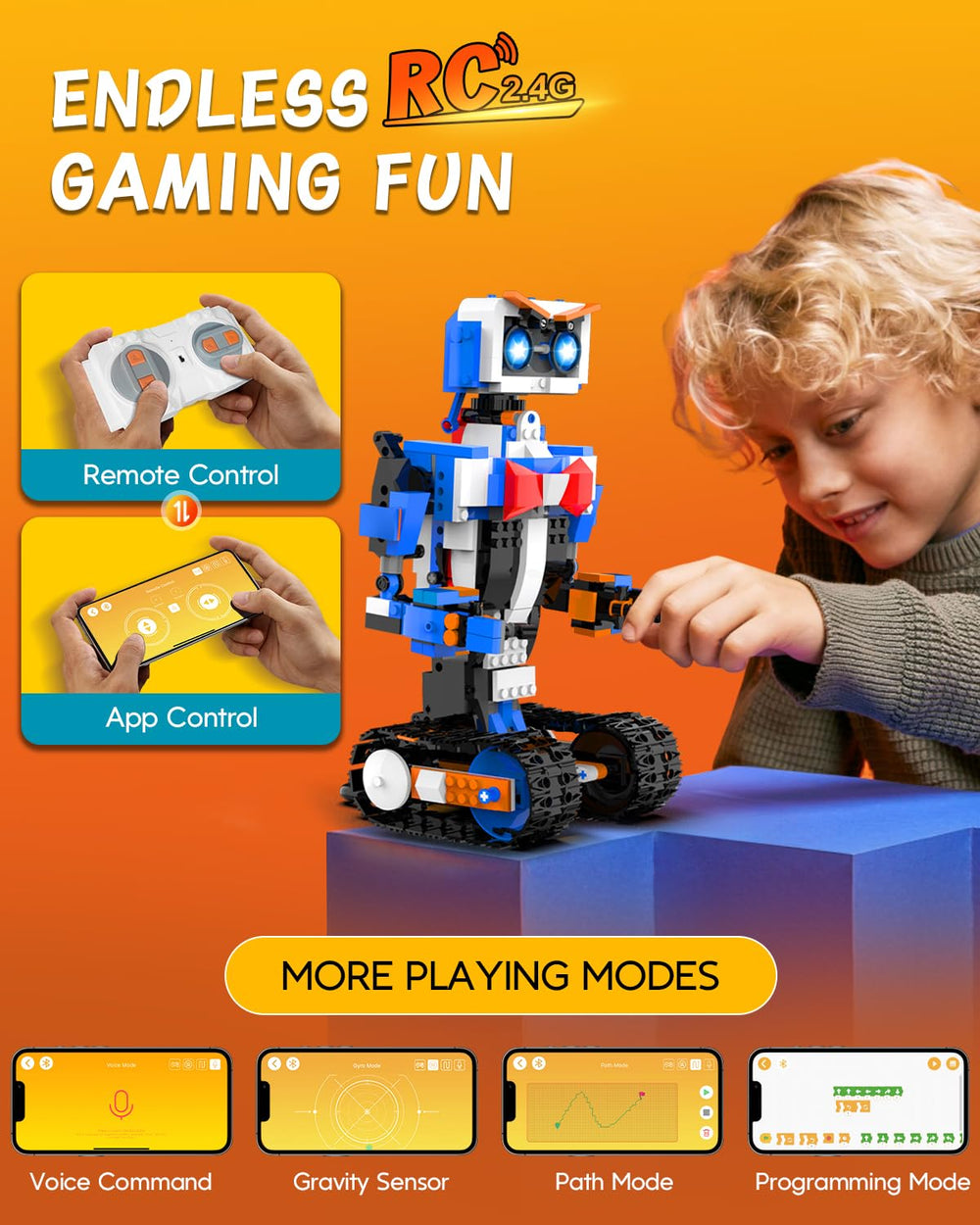 Aukfa robot powered by strong engines and grip tracks for versatile terrain.