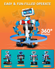 Aukfa robot performing 360-degree rotations with smooth movements.