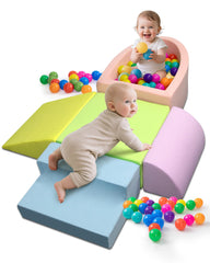 Auksay baby climbing blocks forming a soft play route for motor skill practice