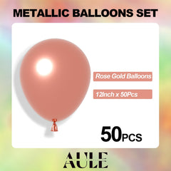 AULE rose gold metallic balloon decor for festive Christmas and carnivals.