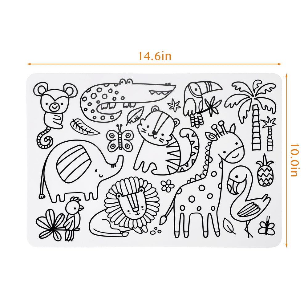 AULEGE durable dining setup with reusable coloring placemat