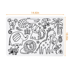 AULEGE durable dining setup with reusable coloring placemat