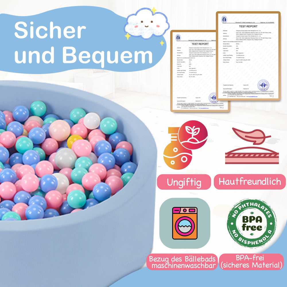 Aunekiv ball pit with babies playing safely