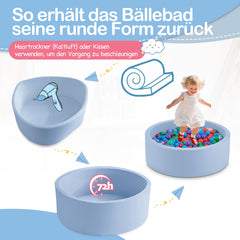 Aunekiv ball pit dimensions visual guide displayed