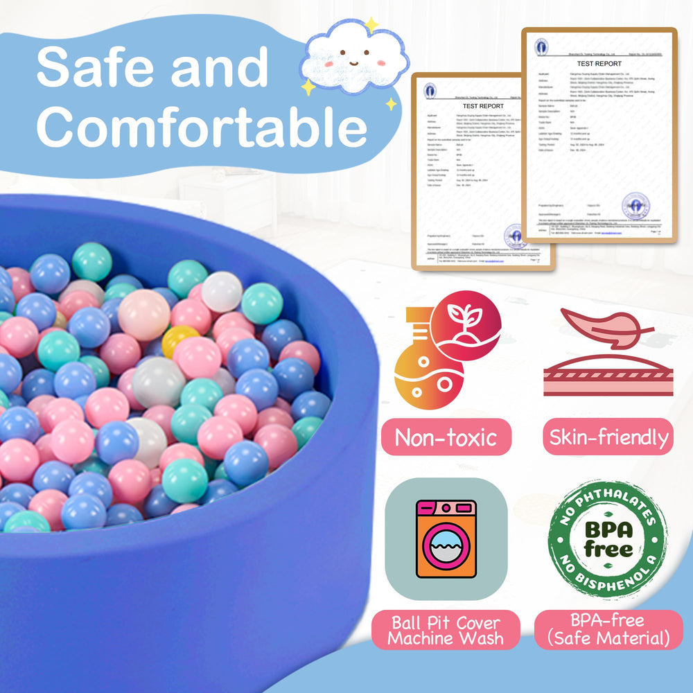 Aunekiv ball pit removable machine-washable cover for easy cleaning.