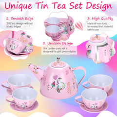 Auney Unicorn Tea Set cake stand for presenting mini treats.