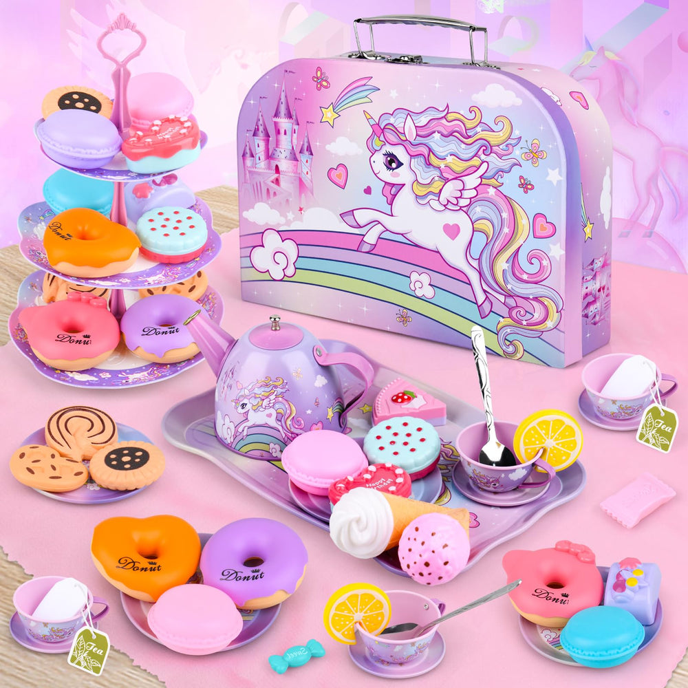 Auney Unicorn Tea Set assorted accessories for complete playset