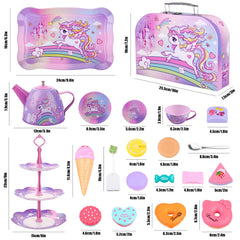 Auney Unicorn Tea Set tablecloth scene for a vibrant tea party setup